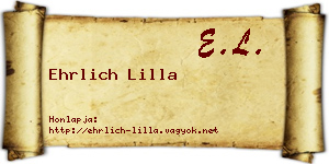 Ehrlich Lilla névjegykártya